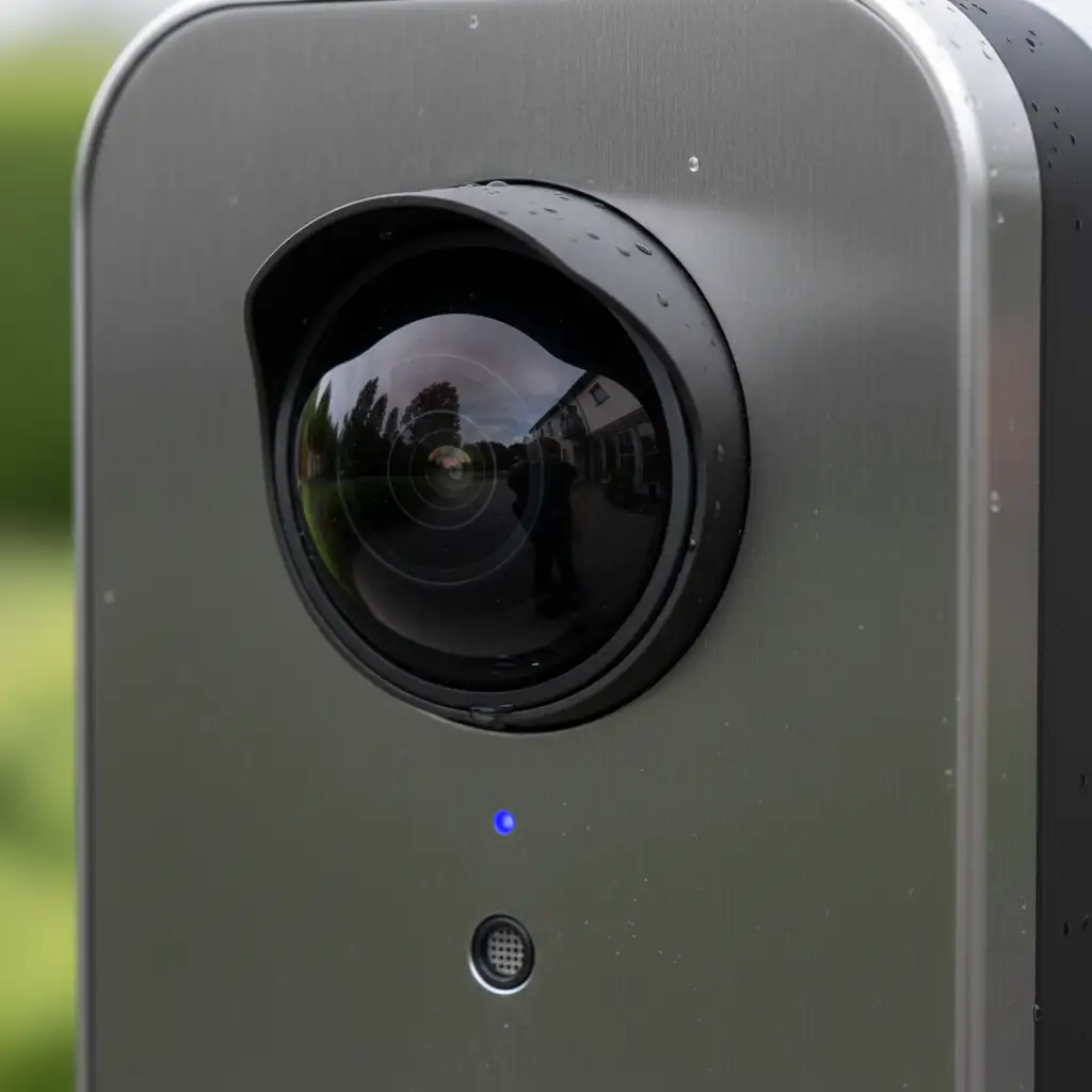 Intercom camera lens close-up