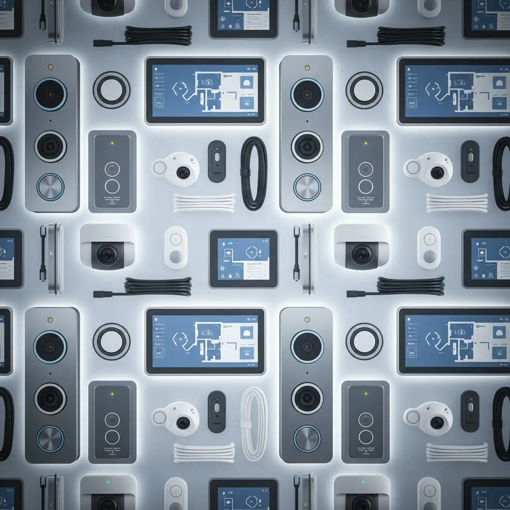 Smart home security equipment background
