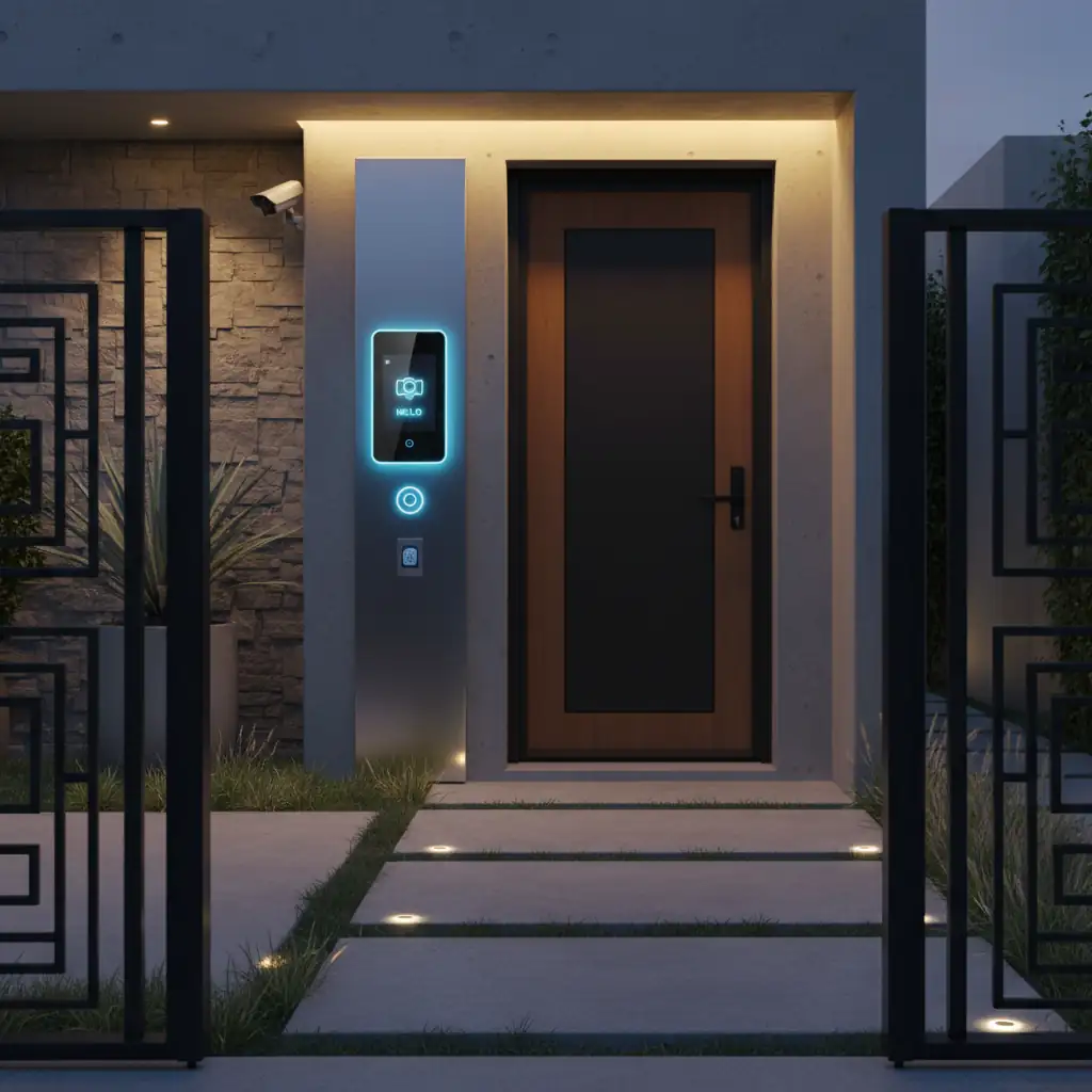 Secure home entrance with video intercom